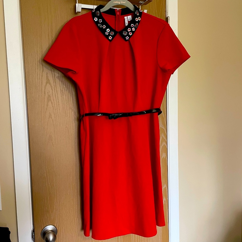 ELLE Red Collared Dress